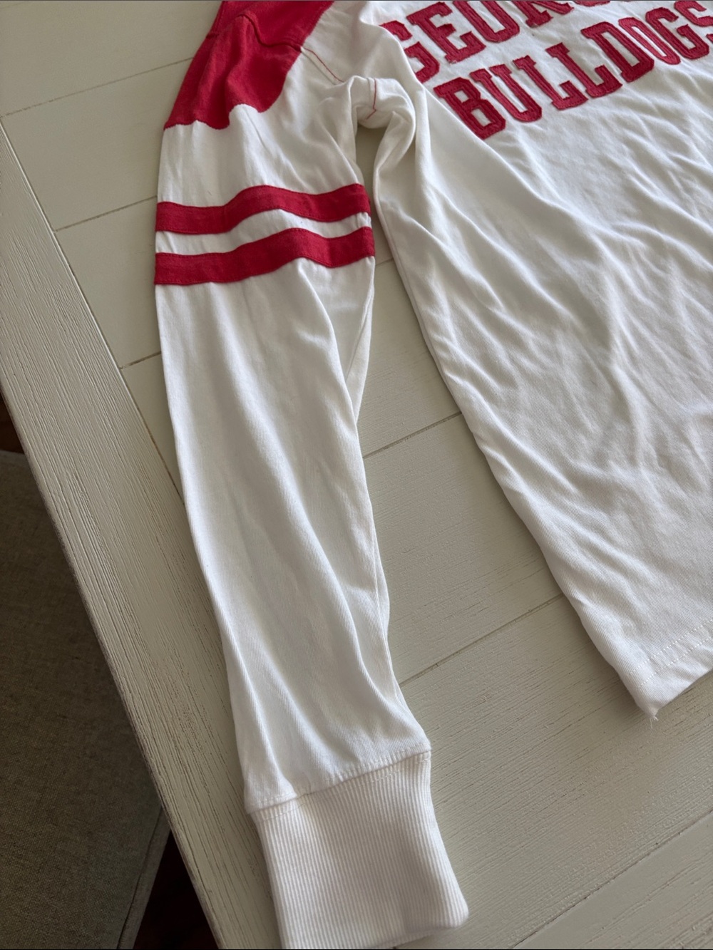 Pressbox White and Red Georgia Bulldogs Long-Sleeve Jersey - Picture 5 of 11